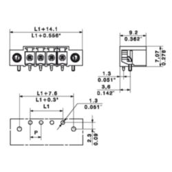 PCB plug-in connector (board connection), 3.81 mm, Number of poles: 2,