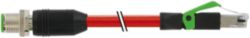 M12 male 0° D-cod./RJ45 male 0° PUR 1x4xAWG22 shielded rd+dragch 4m