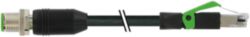 M12 male 0° D-cod./RJ45 male 0° PUR 1x4xAWG22 shielded bk+dragch 6m
