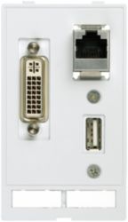 MODLINK  DATA  INSERT 1×USB fem./fem.+1×RJ45 fem./fem.+1×DVI fem./fem.