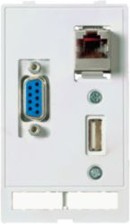 MODLINK  DATA  INSERT 1×SUB-D9 fem./fem. + 1×RJ45 + 1xUSB fem./fem.