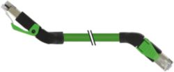 RJ45 45° up/RJ45 45° right PUR 1x4xAWG22 shielded gn+dragch 0.5m