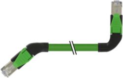 RJ45 45° left/RJ45 90° left PUR 1x4xAWG22 shielded gn+dragch 2m