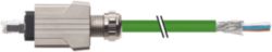 RJ45 Push Pull male 0° with cable AIDA PUR 1x4xAWG22 shielded gn  10m