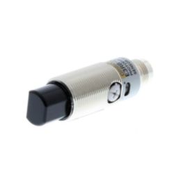 Photoelectric sensor, M18 radial, metal body, red LED, diffuse, 100 mm