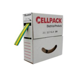 Krimpkous/afrolbox dunw. krimpverh. 2 : 1 - SB/12.7-6.4/groen-geel/8m