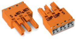 Socket 3-pole Cod. R orange