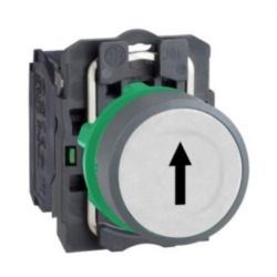 DRUKKNOP, WIT, SYMBOOL PIJL, 1NO