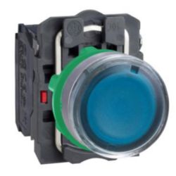 VERLICHTE DRUKKNOP P-LED BLAUW
