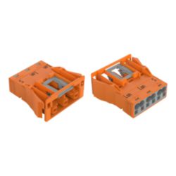 Snap-in socket 3-pole Cod. R orange
