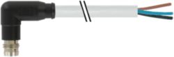 M8 male 90° A-cod. snap-in with cable PUR 3x0.25 gy +drag ch. 1.5m