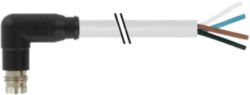 M8 male 90° A-cod. snap-in with cable PUR 4x0.25 gy UL/CSA+drag ch. 3m