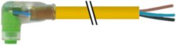 M8 female 90° A-cod. snap-in with cable LED PUR 3x0.25 ye  10m