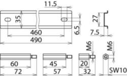 Mounting set f. DEHNpatch surge arrester consist. of a DIN rail and ri