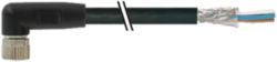 M8 fem. 90° A-cod. with cable PUR 3x0.34 shielded bk+drag-ch 3m