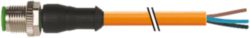 M12 male 0° A-cod. with cable PUR 4x0.34 or UL/CSA+robot+drag ch. 1.5m