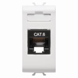 RJ45 CONTACTDOOS - CATEGORIE 6 - UTP - 1 MODULE - GLANZEND WIT - CHORU