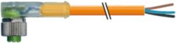 M12 female 90° A-cod. with cable LED PUR 4x0.34 or +robot+drag ch. 20m