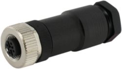 M12 FEMALE 0° FIELD-WIREABLE