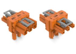 T-distribution connector 3-pole Cod. R orange