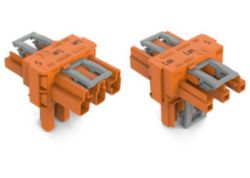 T-distribution connector 3-pole Cod. R orange