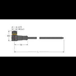 CONNECTOR+ KABEL 10M PUR M12 3P/F HAAKS