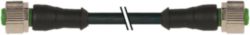 M12 female 0° / M12 female 0° A-cod. PVC 5x0.34 bk UL/CSA 0.3m