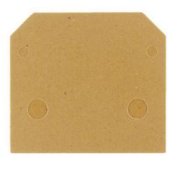 End plate (terminals), 75 mm x 4 mm, dark beige, yellow