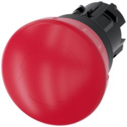 Emergency stop mushroom pushbutton, 22 mm, round, plastic, red, 40 mm,