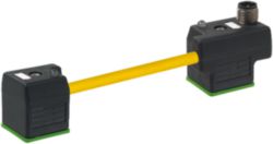 M12 male on top A-cod. / MSUD double valve A-18mm PVC 3x0.75 ye 0m