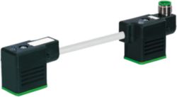 M12 male on top A-cod. / MSUD double valve BI-11mm PVC 3x0.75 gy 0m