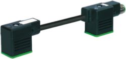 M12 male on back A-cod./ double valve B-10mm PUR 3x0.75 bk+drag-ch 0m