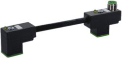 M12 MALE ON TOP / MSUD DOUBLE VALVE PLUG FORM C 8MM PUR 3X0.75 black