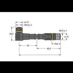 CONNECTOR+KABEL 2M PUR M12 M-F