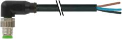 M8 male 90° A-cod. with cable PVC 4x0.25 bk 1m