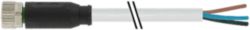 M8 female 0° A-cod. with cable PUR 3x0.25 gy UL/CSA+drag 1.1m