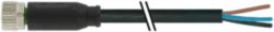 M8 female 0° A-cod. with cable PVC 3x0.25 bk UL/CSA 40.0m