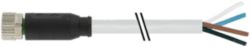 M8 female 0° A-cod. with cable PUR 4x0.25 gy UL/CSA+drag 75.0 m