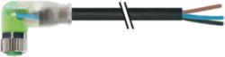 M8 female 90° A-cod. with cable LED PUR 3x0.34 bk UL/ CSA+drag 20.0m