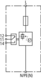 Combined arrester Type 1 + Type 2 DEHNvenCI 1-pole 255V a.c. with back