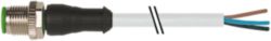 M12 male 0° A-cod. with cable PVC 3x0.34 gy UL/CSA 1.1m