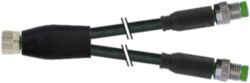 Y-Distributor M8 female/M8 male 0° A-cod. PUR 3x0.25 bk +drag ch. 0.2m