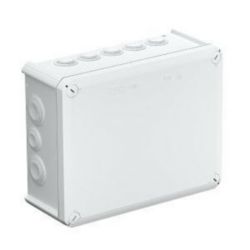 Junction box with entries 240x190x95, PP/GF, Light grey, 7035