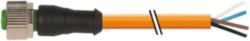 M12 female 0° A-cod. with cable PUR 4x0.34 or 18m