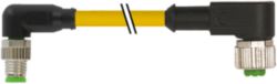 M8 male 90° / M12 female 90° A-cod. PVC 3x0.25 ye UL/CSA 0.3m