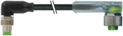 M8 male 90° / M12 female 90° A-cod. LED PVC 3x0.25 bk UL/CSA 4m
