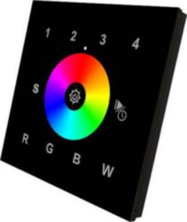 Draadloze kit RGB(W) wandzender 4 zones zwart