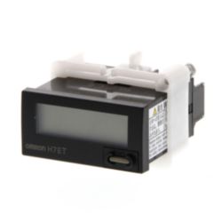 Time counter, 1/32DIN (48 x 24 mm), self-powered, LCD, 7-digit, 999h59m59s / 9999h59.9m, VAC/DC input, black case