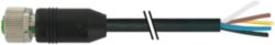 M12 female 0° A-cod. with cable PUR 8x0.25 bk UL/CSA+drag ch. 60m