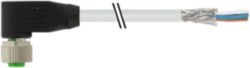 M12 female 90° A-cod. with cable shielded PUR (4x(2x0.25))C 15.0m